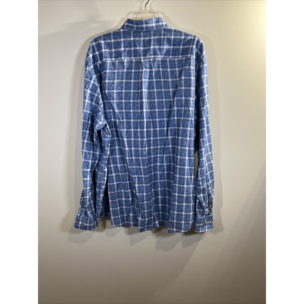 Johnnie-O Hangin Out Blue 100% Cotton Button Up Summer‎ Shirt Men's Size 2XL - Picture 9 of 11